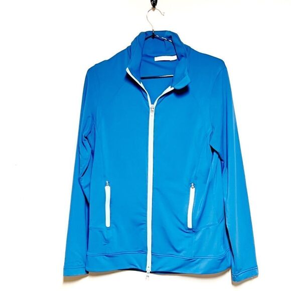 Peter Millar Lauren Blue Zip Golf Athletic Jacket Womens Sz M - Picture 1 of 6